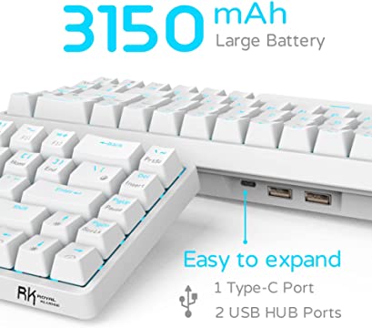 Teclado Gamer Mecánico RK G68 RGB Switch Cherry Brown Color Blanco