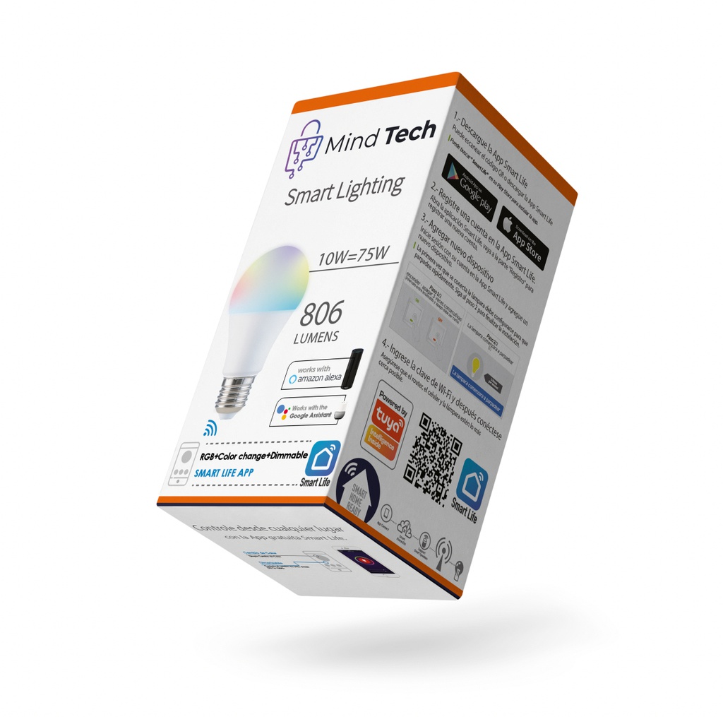 Pack 3 Ampolleta Smart WIFI Mindtech A60